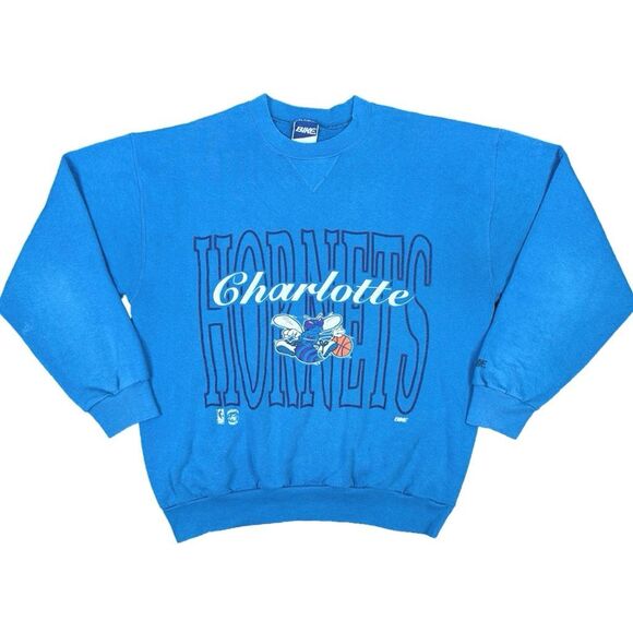Vintage 90’s BIKE Charlotte Hornets Crew Neck Pullover - Size Large - Picture 1 of 8